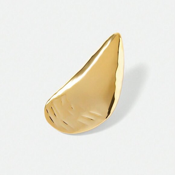 Gold Fashionable Women's Large Auricle Design Earrings - Picture 6 of 6
